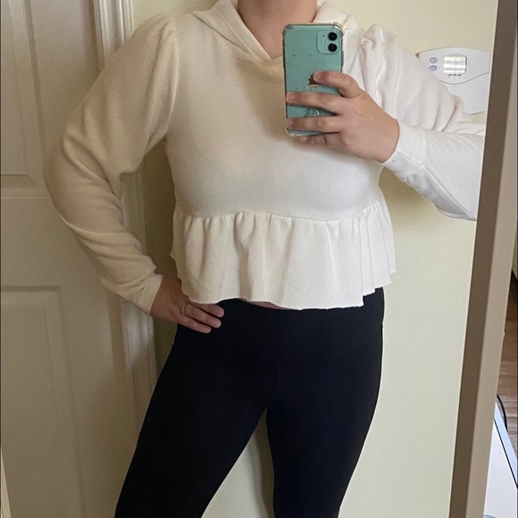 UO Super Soft Peplum Hooded Sweatshirt - Picture 8 of 8